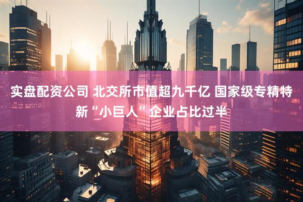 实盘配资公司 北交所市值超九千亿 国家级专精特新“小巨人”企业占比过半