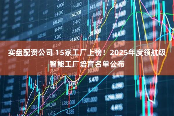 实盘配资公司 15家工厂上榜！2025年度领航级智能工厂培育名单公布