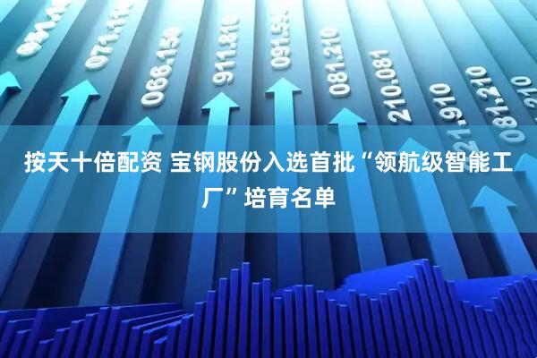 按天十倍配资 宝钢股份入选首批“领航级智能工厂”培育名单